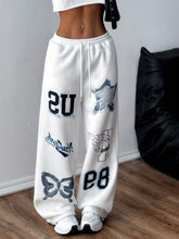 MOOSTA 1pc Personality Print Drawstring Waist Street Casual Sweatpants